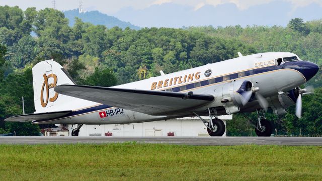 Douglas DC-3 (HB-IRJ) - Breitling DC-3 World Tour - this 77 year old DC-3A is in Malaysia as part of the world tour.