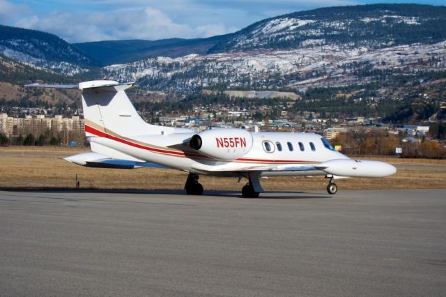 Learjet 35 (N55FN) - Parked on ramp at Penticton, British Columbia (CYYF)