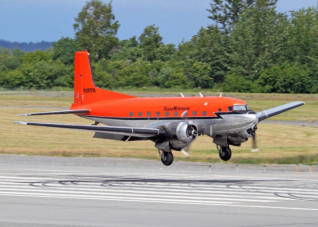 — — - TransNorthern Aviation Cargo Super DC-3 landing Anchorage, Alaska