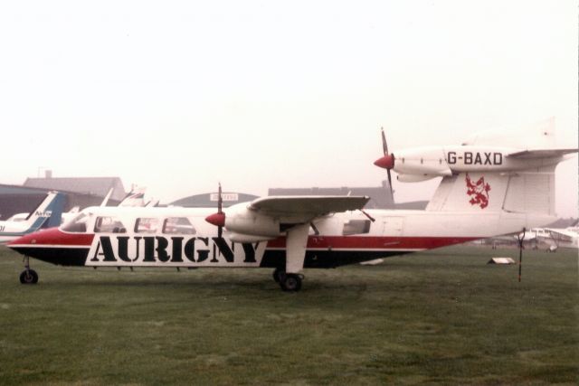 PILATUS BRITTEN-NORMAN Trislander (G-BAXD) - Seen here in Jan-85.  Registration cancelled 6-Feb-18 as permanently withdrawn from use.