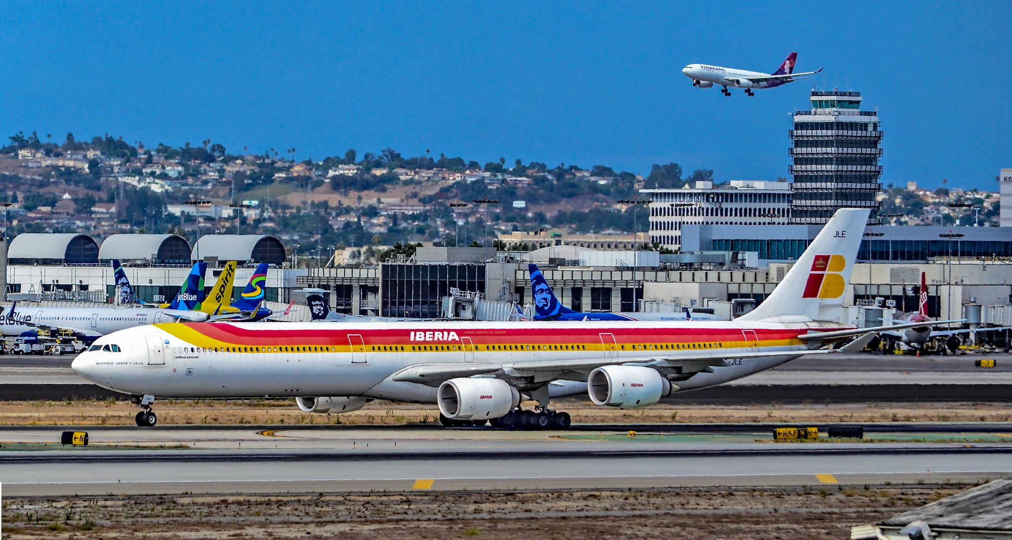 Airbus A340-600 (EC-JLE) - EC-JLE Iberia Airbus A340-642 s/n 702 "Santiago Ramón y Cajal" - Los Angeles International Airport (IATA: LAX, ICAO: KLAX, FAA LID: LAX)br /Photo: TDelCorobr /September 3, 2017