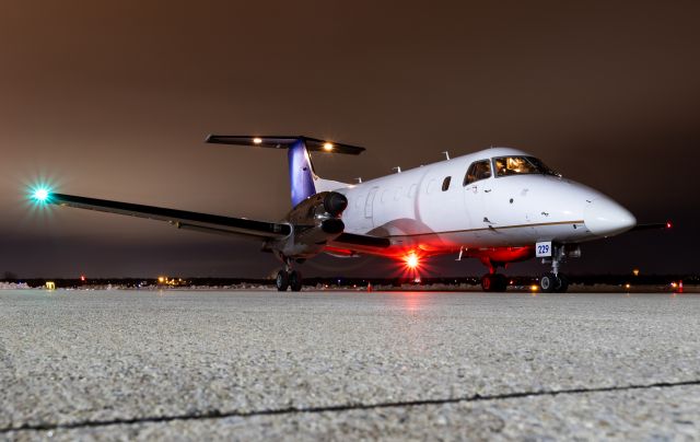 Embraer EMB-120 Brasilia (N229SW) - N229SW starting up for a night flight back to Texas.