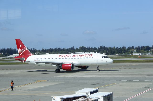 Airbus A320 (N625VA) - 050714 Virgin Americas Jefferson Airplane after push back