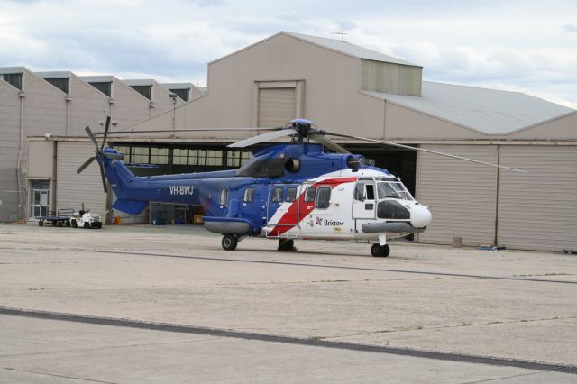 VH-BWJ — - Helicopter Aerospatiale AS332L Super Puma Serial 2023 Register VH-BWJ G-TIGB used by Bristow Australia Bristow. Built 1982. Seen here at Essendon on the 3 October 2008