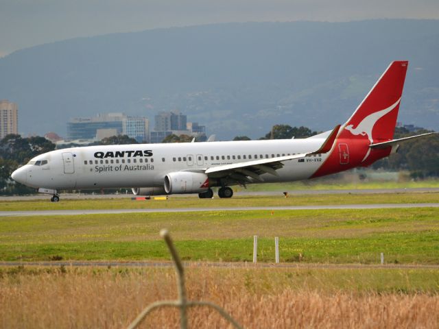 Boeing 737-800 (VH-VXR) - On taxi-way heading for Terminal 1, after landing on runway 23. Wednesday 4th July 2012.