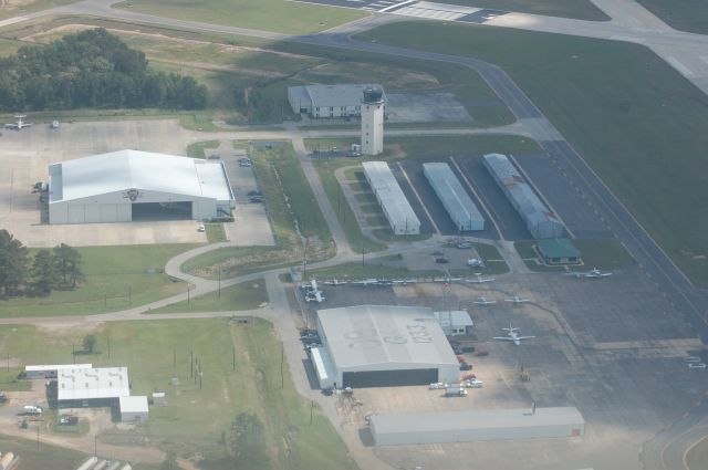 Cessna Skyhawk (N262EE) - Over the ramp, looking at the tower.