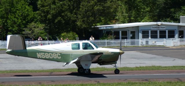 Beechcraft 35 Bonanza (N5808C) - Heading for departure is this 1951 Beech C35 Bonanza/Debonair from the Spring of 2022.