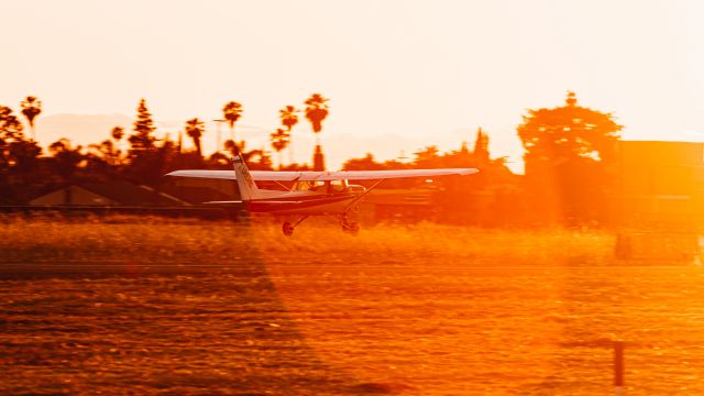 Cessna 152 (N67384) - Photo of my boi, Chris Leipelt, taking off 31R into the sunset, taken by @planesthetics (instagram).