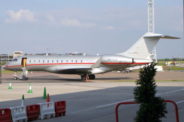 Bombardier Global Express (9H-VJU) - VistaJet Global 6000 parked on the ramp on 13-May-18 recently arrived from UUWW as VJT974.