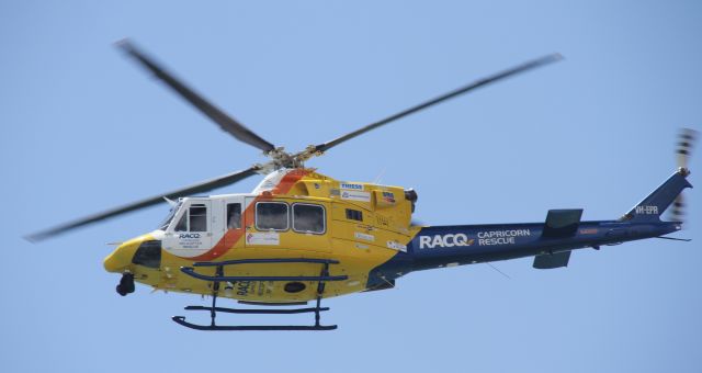 Bell 412 (VH-EPR) - Working with Coast Guard on a practice event at Break Point, near Yeppoon, QLD