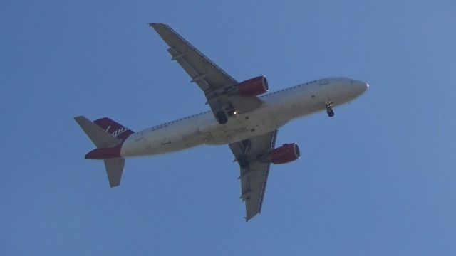 Airbus A320 (N630VA) - Over the flight path...