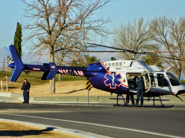 Bell 407 (N150AM) - Mercy air ambulance pick-up in the street. 