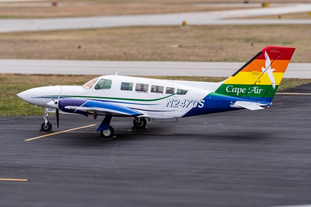 Cessna 404 Titan (N247GS) - Captured from the Observation Deck at New Bedford Regional