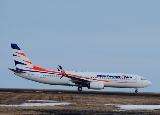 Boeing 737-800 (OK-TVV) - Refuelled in Gander enroute to the Dominican from the Azores in April, 2015.