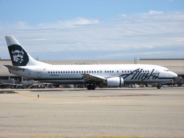 Boeing 737-800 (N794AS) - Holding on RWY 19R