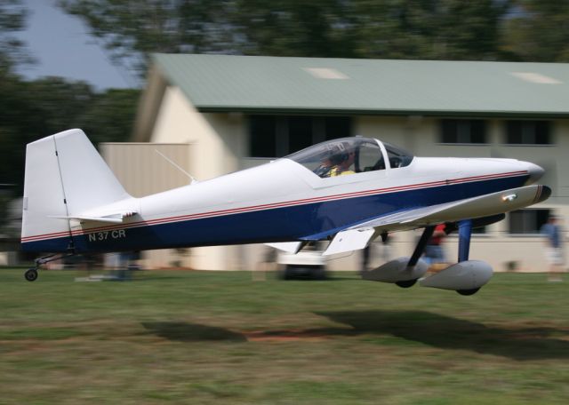 Vans RV-6 (N37CR) - A Vans RV-6 landing at a fly-in at Long Island Airpark, NC (NC26)