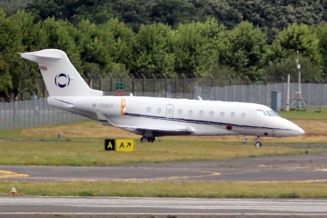 IAI Gulfstream G280 (M-OUSY) - Parked on the Fire Station ramp on 11-Aug-23 one day prior to departure for LFMN.