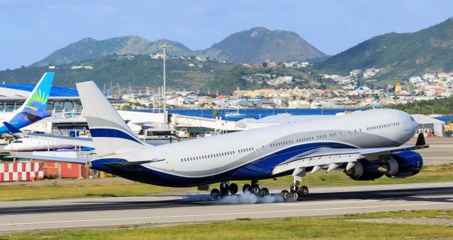 Airbus A340-500 (CS-TFX) - Hifly A340-500 operating for Air France landing at TNCM St Maarten for the very first time.