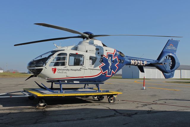 Eurocopter EC-635 (N93LF) - N93LF, a University Hospitals MedEvac Eurocopter EC135 T2, c/n 412, at Medina Municipal Airport, Ohio on 16 Nov 2012.