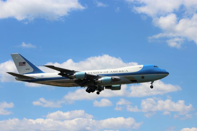 Boeing 747-200 (N28000) - Gorgeous Blue Sky & Plane.br /br /My favorite side profile photo of Air Force 1 from 6-25-20.