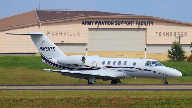 Cessna Citation CJ4 (N926TF) - It is assumed the TF in the tail number stands for Dr. Thomas F. Frist, Jr.  This photo was taken on McGavock Pike as this Cessna 525C had just arrived on Runway 20C.