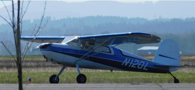 Cessna 120 (N120L) - 1947 Cessna 120 at CVO.  28th February 2021.