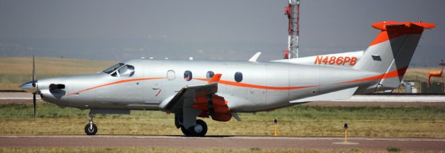 Pilatus PC-12 (N486PB) - On taxiway Foxtrot.