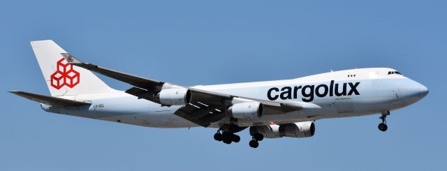 Boeing 747-400 (LX-GCL) - Love me some Cargolux! The box logo has always been one of my favorites in cargo aviation.  Wish we had em at RDU.  On 5/7/18.