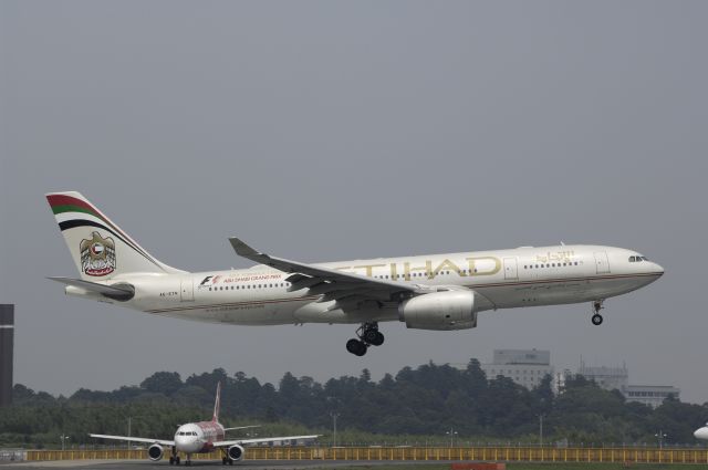 Airbus A330-200 (A6-EYN) - Final Approach to Narita Intl Airport Rwy16R on 2013/07/10