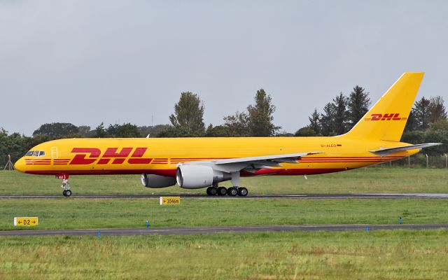 Boeing 757-200 (D-ALEO) - dhl b757-2q8 d-aleo dep shannon 24/9/17.