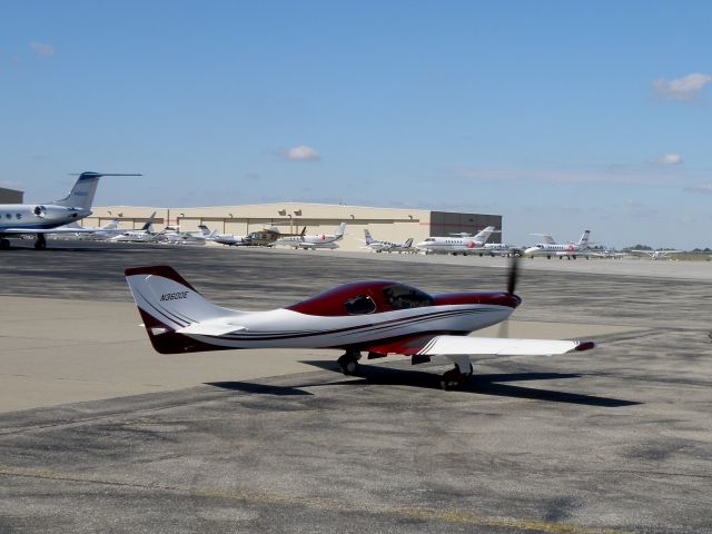 PAI Lancair 320 (N360DE) - A colorful Lancair 2 leaves the TAC Air Ramp at Blue Grass Airport (KLEX) bound for Gastonia Muni (KAKH) Gastonia, NC...