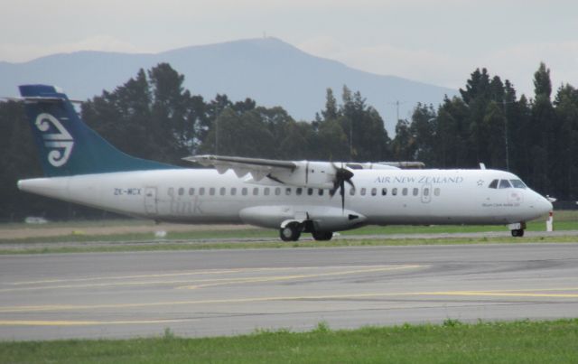 Aerospatiale ATR-72-500 (ZK-MCX) - The is an ATR 72-500 taxiing to the domestic terminal at Christchurch Intl Airport.