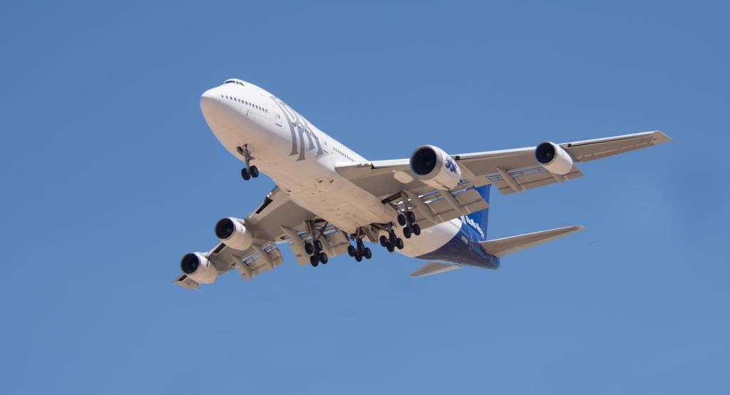 Boeing 747-400 (N787RR) - 04/14/2016 Landing Tucson Az. New Trent 1000 engine