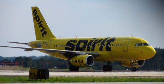 Airbus A319 (N534NK) - I know other airlines fly in and out of ATL but it is still strange to see another livery besides Delta. Here is an Airbus A319 from Spirit taxing after landing. 