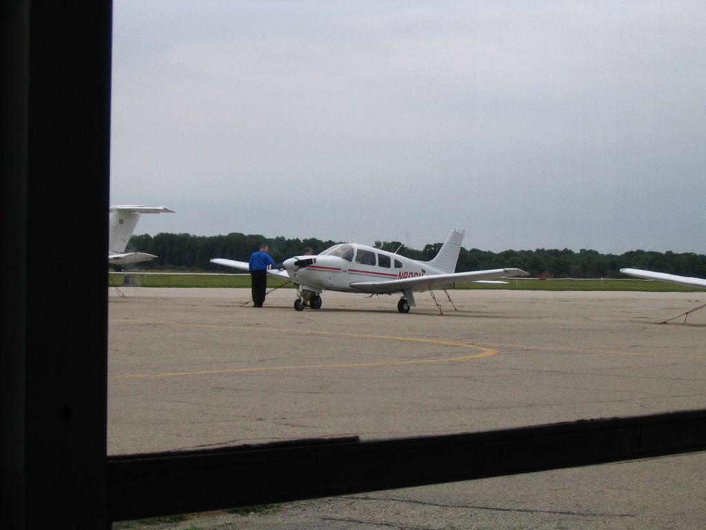 Piper Cherokee (N80SU) - Buckeye 8 parked on the student ramp at KOSU.  6-29-2007