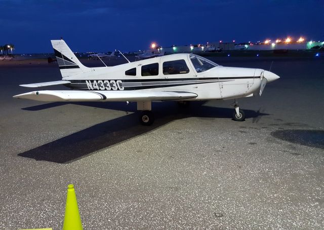 Piper Cherokee (N4333C) - Getting ready to fly home after a Rays baseball game