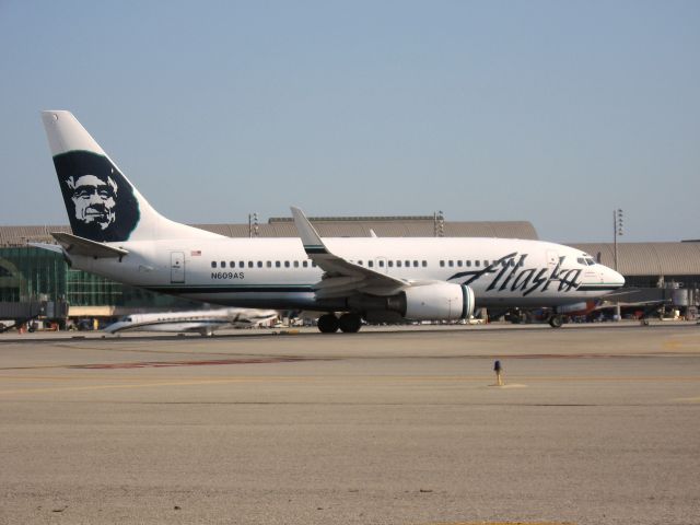 Boeing 737-700 (N609AS) - Holding on RWY 19R