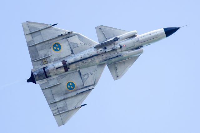 — — - Saab Viggen at Jersey Air Show - Sept 10, 2015. This was one of the stars of the Show along with the Red Arrows