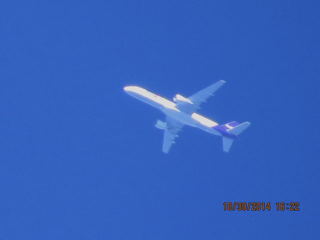 Boeing 757-200 (N985FD) - FedEx flight 522 from MEM to ICT over Baxter Springs Kansas (78KS) at 36,000 feet.