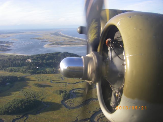 — — - Sitting in the Nine of Nine B-17G flying over Beverly MA