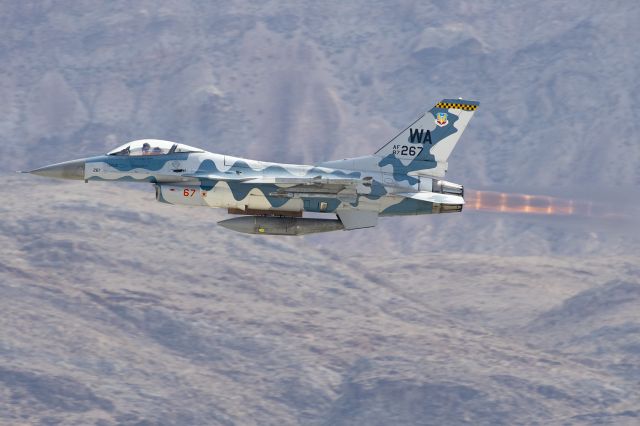 Lockheed F-16 Fighting Falcon (N267) - USAF F-16C belonging to 64th Aggressor Squadron taking off during a flight demonstration at Nellis Air Force Base during Aviation Nation 2019.