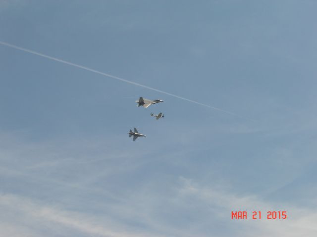 — — - Heritage Flight P-51,F-16,F-22 Melbourne Air Show 21MAR15