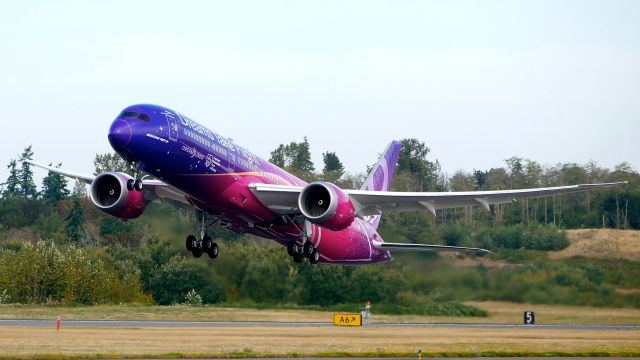 Boeing 787-9 Dreamliner (N1015B) - BOE170 on rotation from Rwy 16R for a test flight on 8.29.19. (ln 891 / cn 60327). 