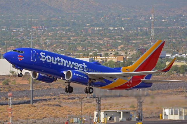 Boeing 737-700 (N938WN) - Southwest Boeing 737-7H4W N938WN Emergency Response at Phoenix Sky Harbor on August 2, 2018. 