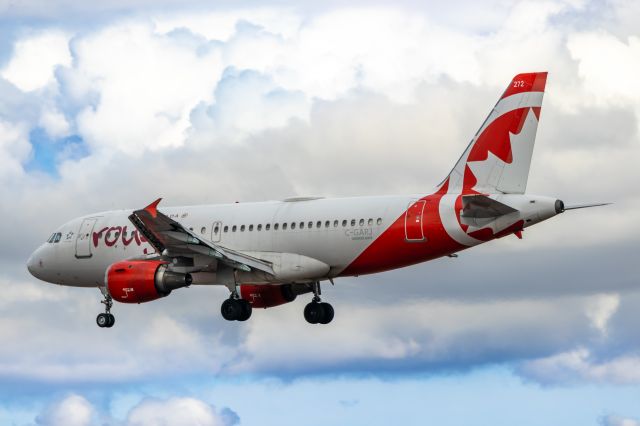 Airbus A319 (C-GARJ) - Air Canada Rouge A319 landing at PHX on 10/16/22. Taken with a Canon 850D and Tamron 70-200 G2 lens.