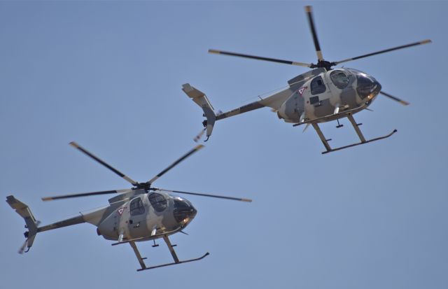 FAM1147 — - Two MD-530MG Defender from the Mexican Air Force´s 112th Squadron perform a formation flypast over Santa Lucia AB during the open day in trade show "FAMEX 2019" (04/2019).