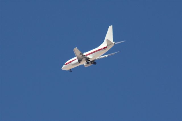 Boeing 737-700 (JA-NET) - E G & G Systems Boeing 737 turning on approach to Las Vegas McCarron Airport arriving from the Tonopah Test Range / Area 51.