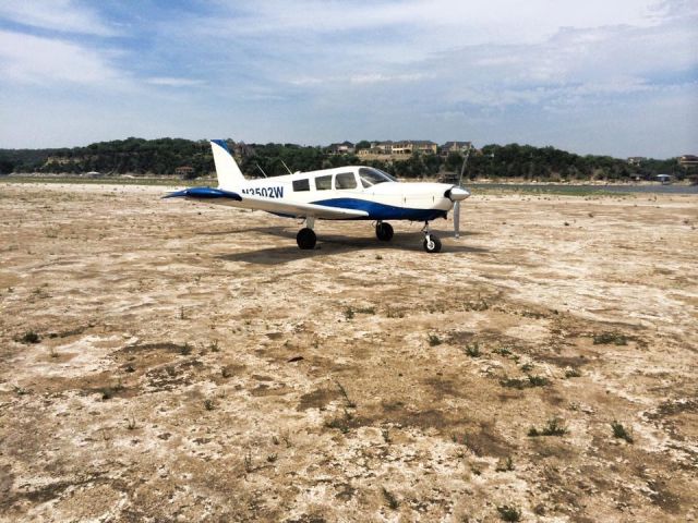 Piper Saratoga (N3502W) - Landed on dry Lake Granbury lake bed during low water near Indian Harbor development. Took back off after photo op without incident.