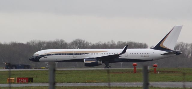 Boeing 757-200 (M-RISE) - A Talos Aviation B757-200 being tugged at London Stansted Airport.br /br /Location: Stansted Airport.br /Date: 21.12.22 (dd/mm/yy).