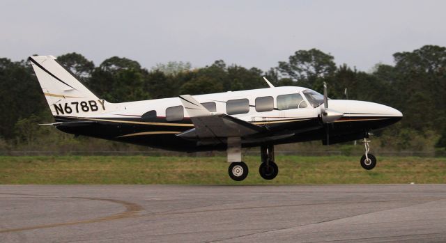 Piper Navajo (N678BY) - A Piper PA-31-350 Navajo Chieftain departing H.L. Sonny Callahan Airport, Fairhope, AL in the late afternoon - March 2, 2023.